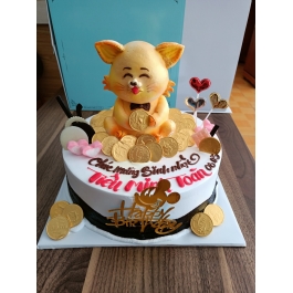 Bánh kem chú heo may mắn